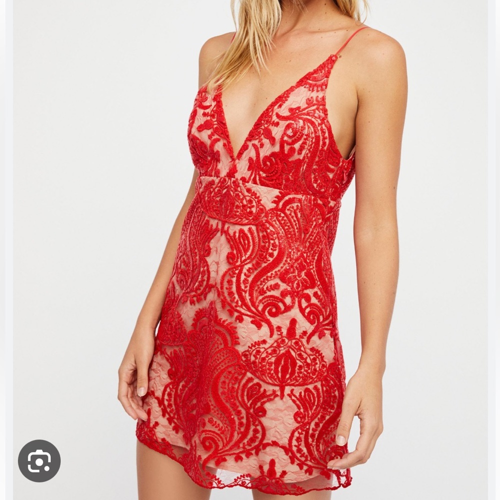 Free people, Red night shimmers dress, size 4